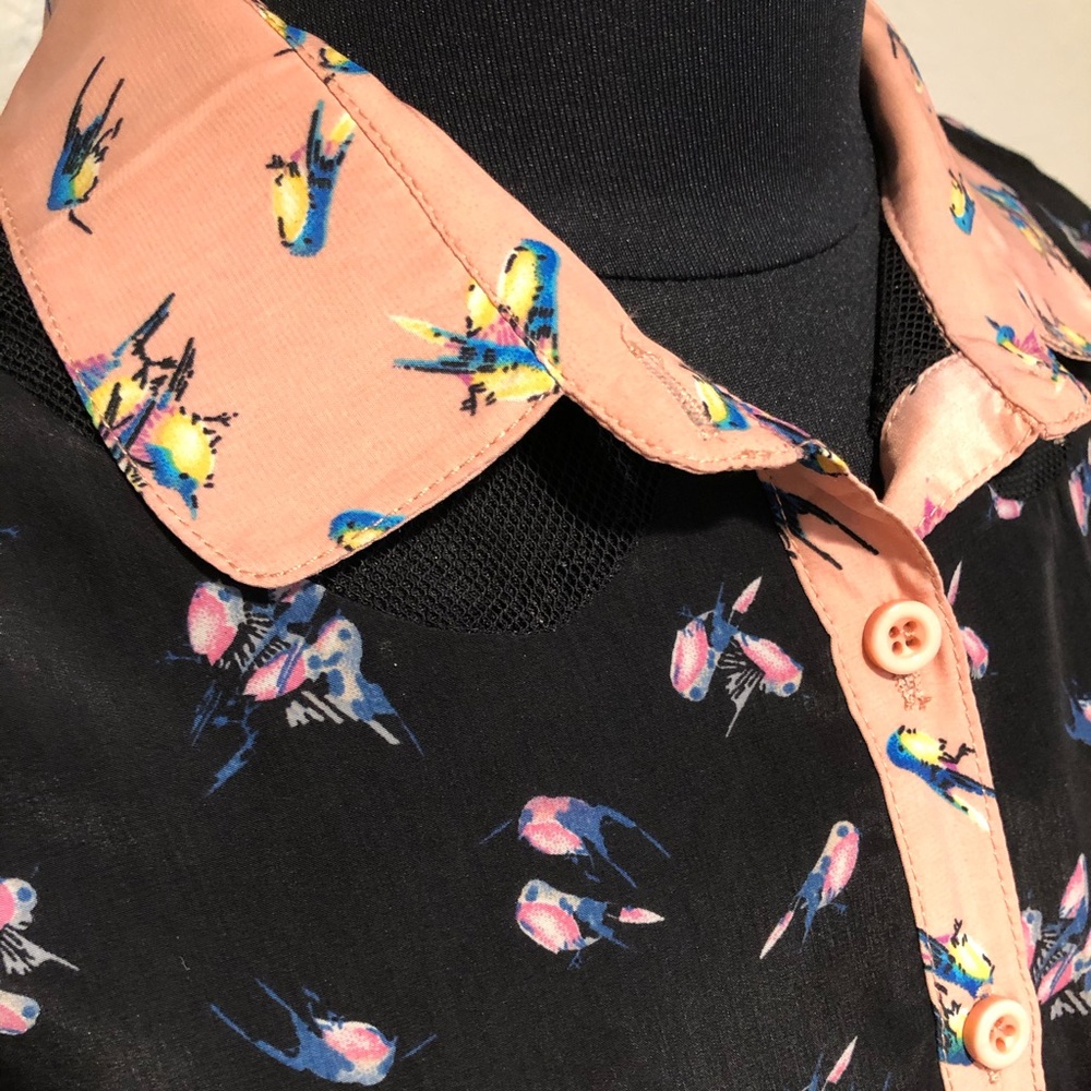 Contrast print blouse